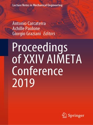 cover image of Proceedings of XXIV AIMETA Conference 2019